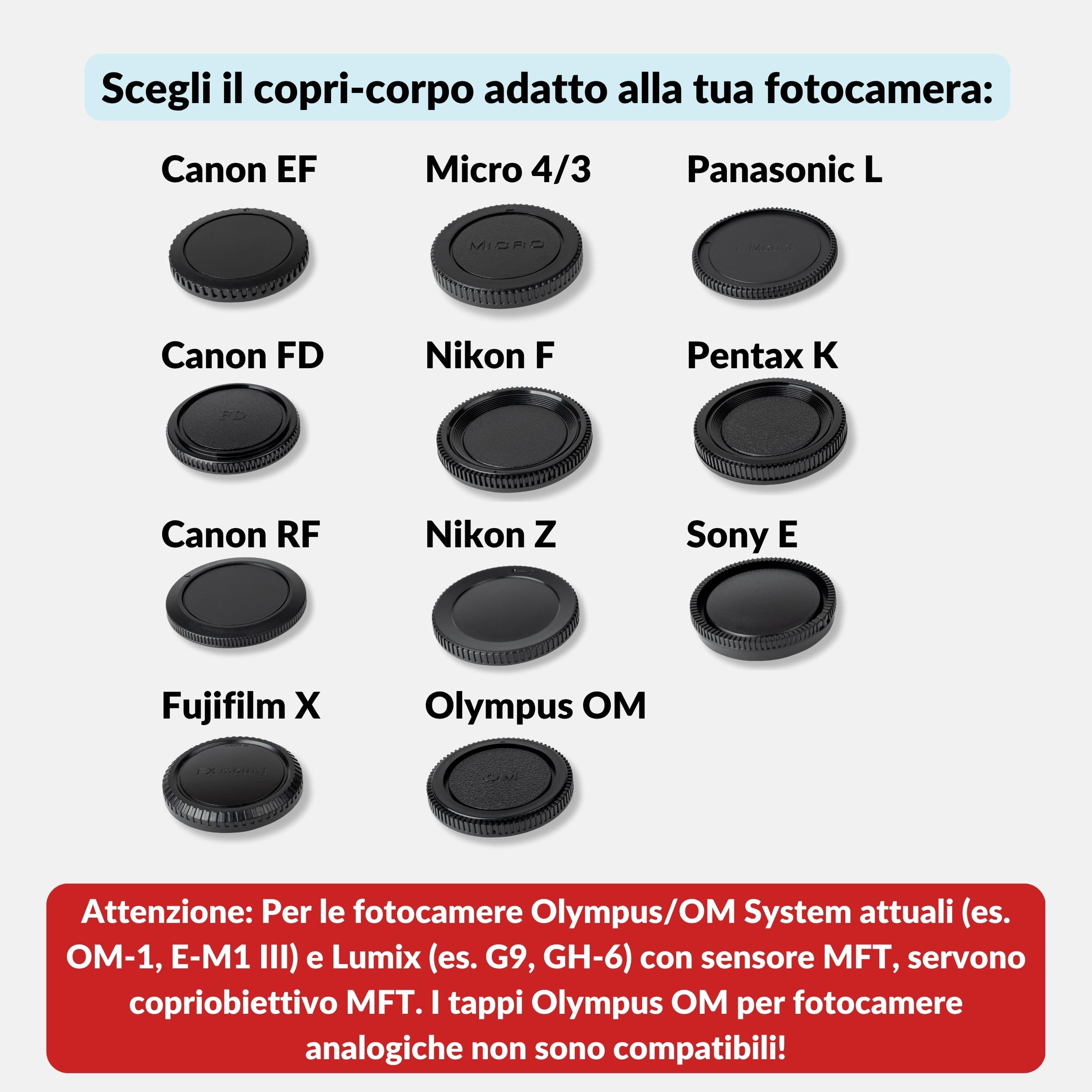 Lens-Aid Copri-Body – Compatibile con Pentax Fotocamera con K Attacco - Protezione Universale per Corpo Macchina DSLR e Mirrorless