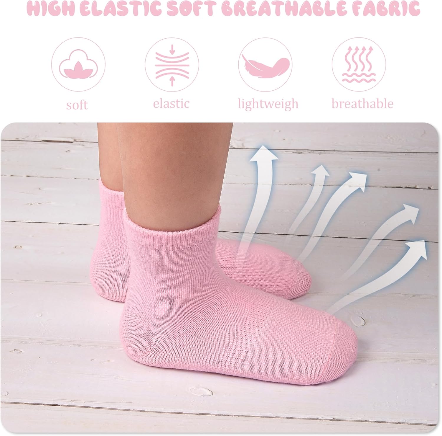 SkiBeaut 20 Pairs Toddler Socks Baby Boys Girls Grips Non Slips Kid Gripper Toddlers Crew Socks for 0-7 Years - Image 5