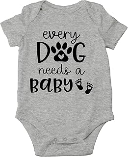 CBTwear Every Dog Needs a Baby - My Sibling Has Paws New to the Pack - Cute Infant One-Piece Baby Bodysuit