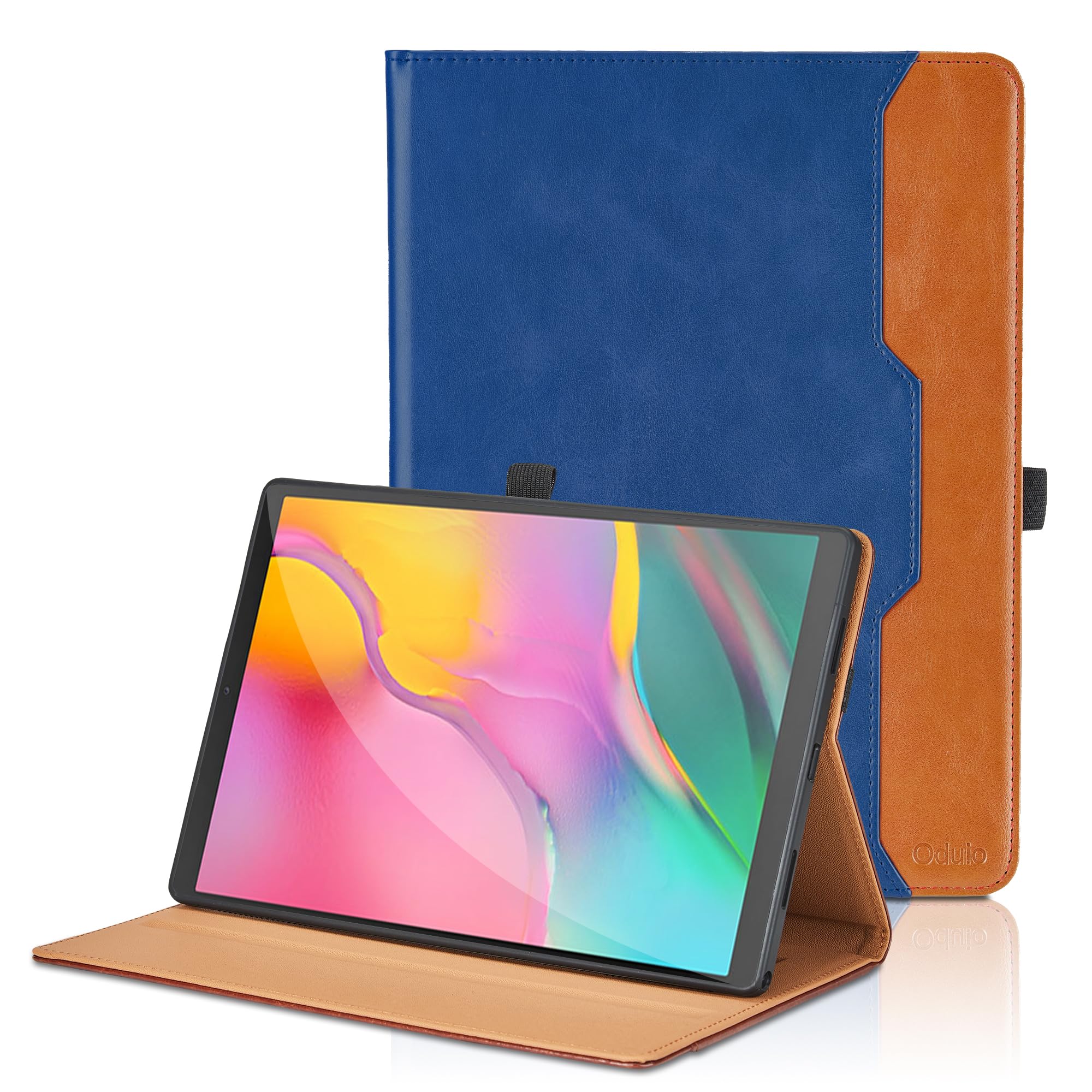 Case for Samsung Galaxy Tab A 10.1 2019 (SM-T510/SM-T515) - [Hand Strap] Multi Angle Viewing Stand PU Leather Tablet Case with Auto Wake/Sleep Smart Cover - Blue
