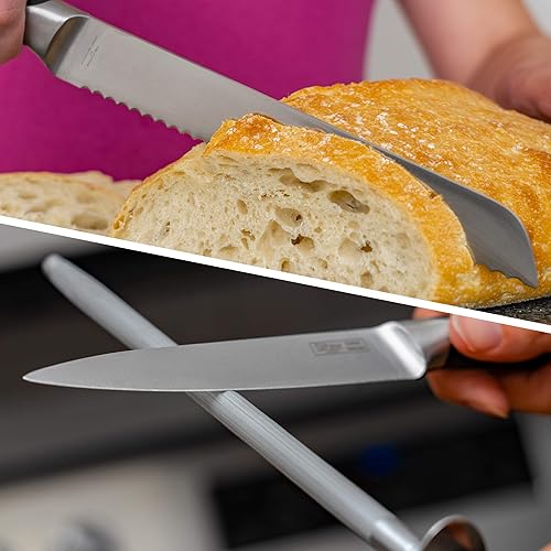 Miniatura 6 de Slitzer Germany Juego de cuchillos de chef de 7 piezas diseño ergonómico cuchillos de chef de grado profesional gran adición a cualquier cocina