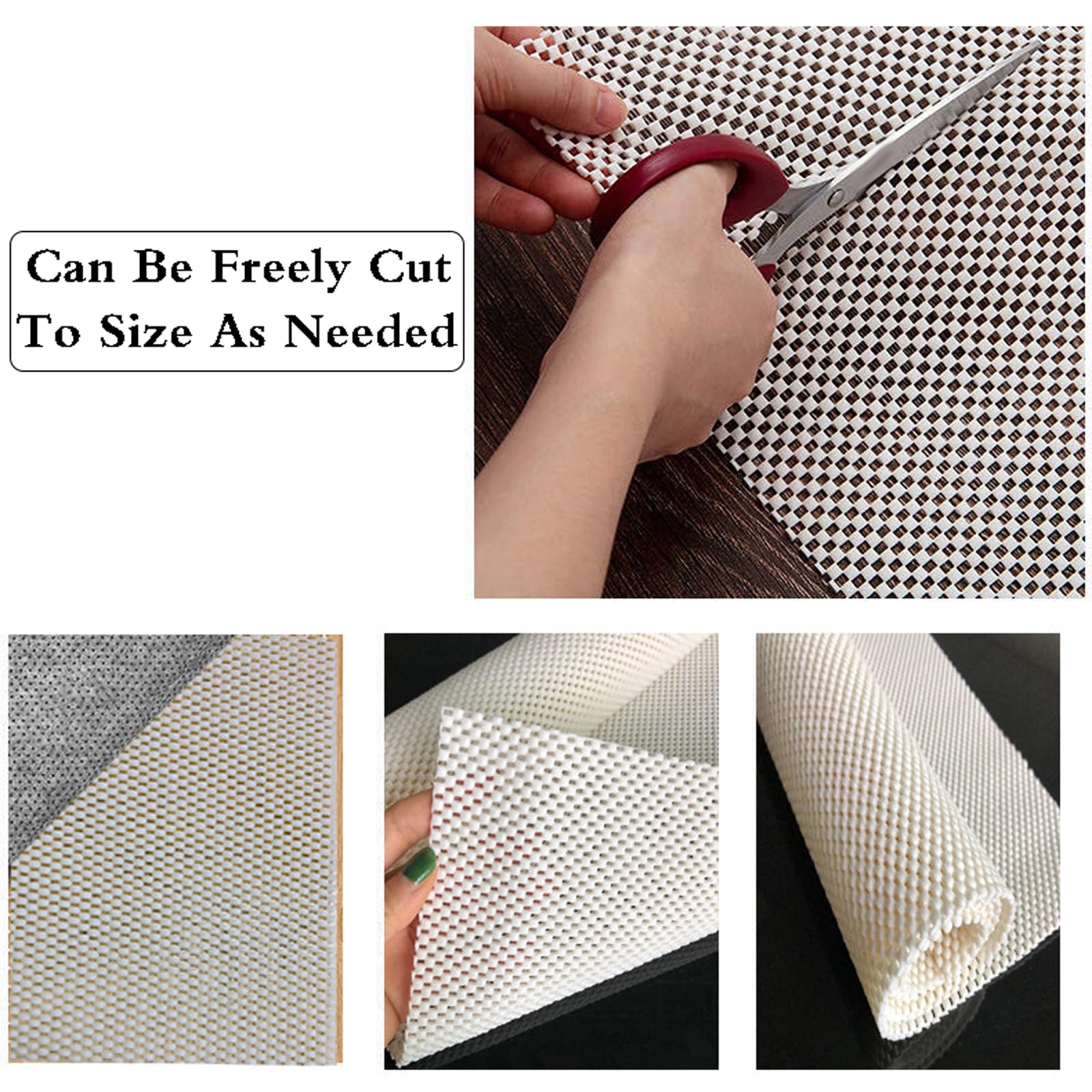 PVC Sottotappeto Antiscivolo,Sottopiede per Tappeti,Sottofondo Antiscivolo Tagliabile,Sottotappeto Antiscivolo per Parquet,Riutilizzabile,Lavabile,per Cassetti,Materasso,Divano,Casa