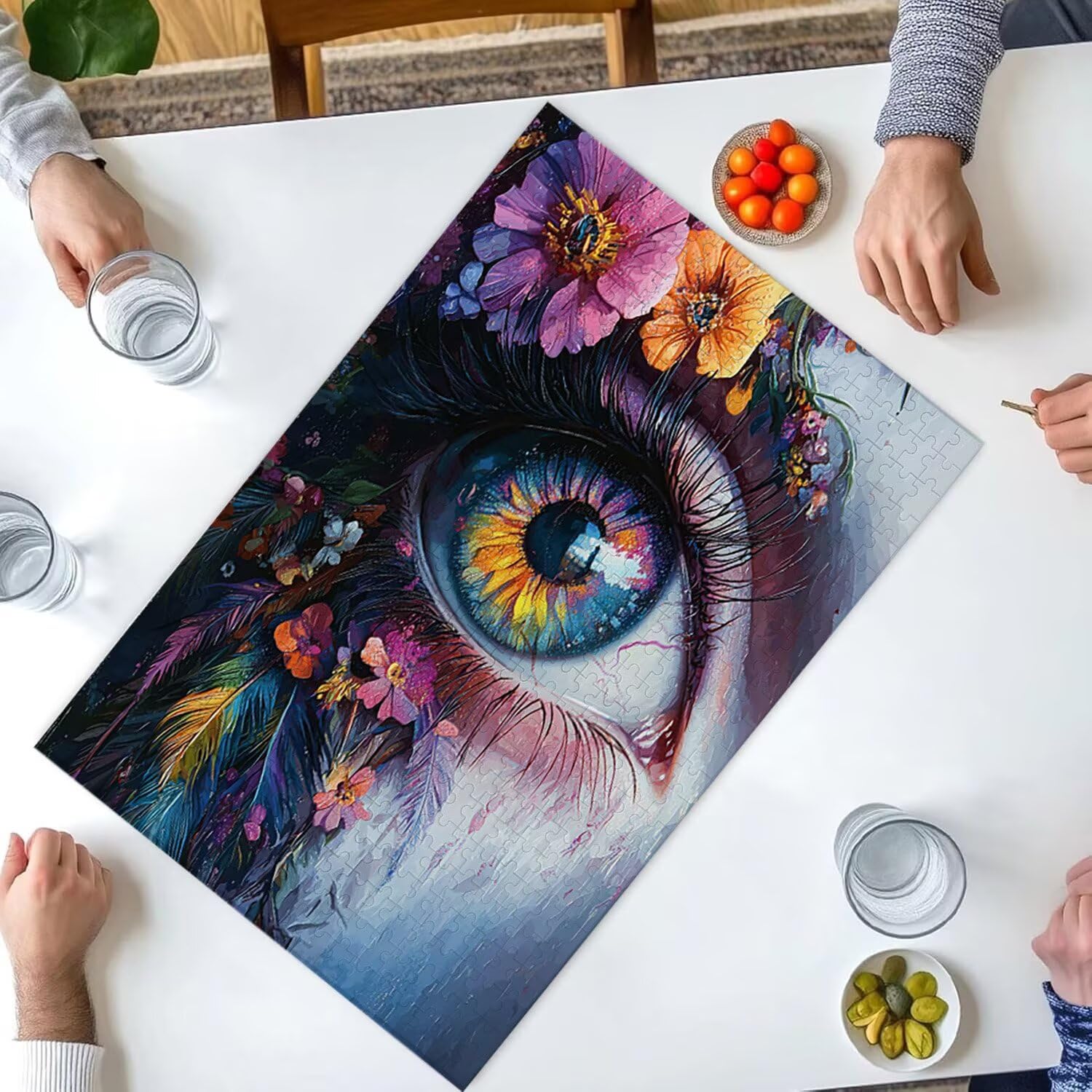 Puzzle dla dorosłych 1000 sztuk kolorowych oczu, 1000 puzzli dla dorosłych, gra edukacyjna, 76 x 50 cm, odpowiednie do dekompresji i dekoracji ścian pokoju, prezenty j-78