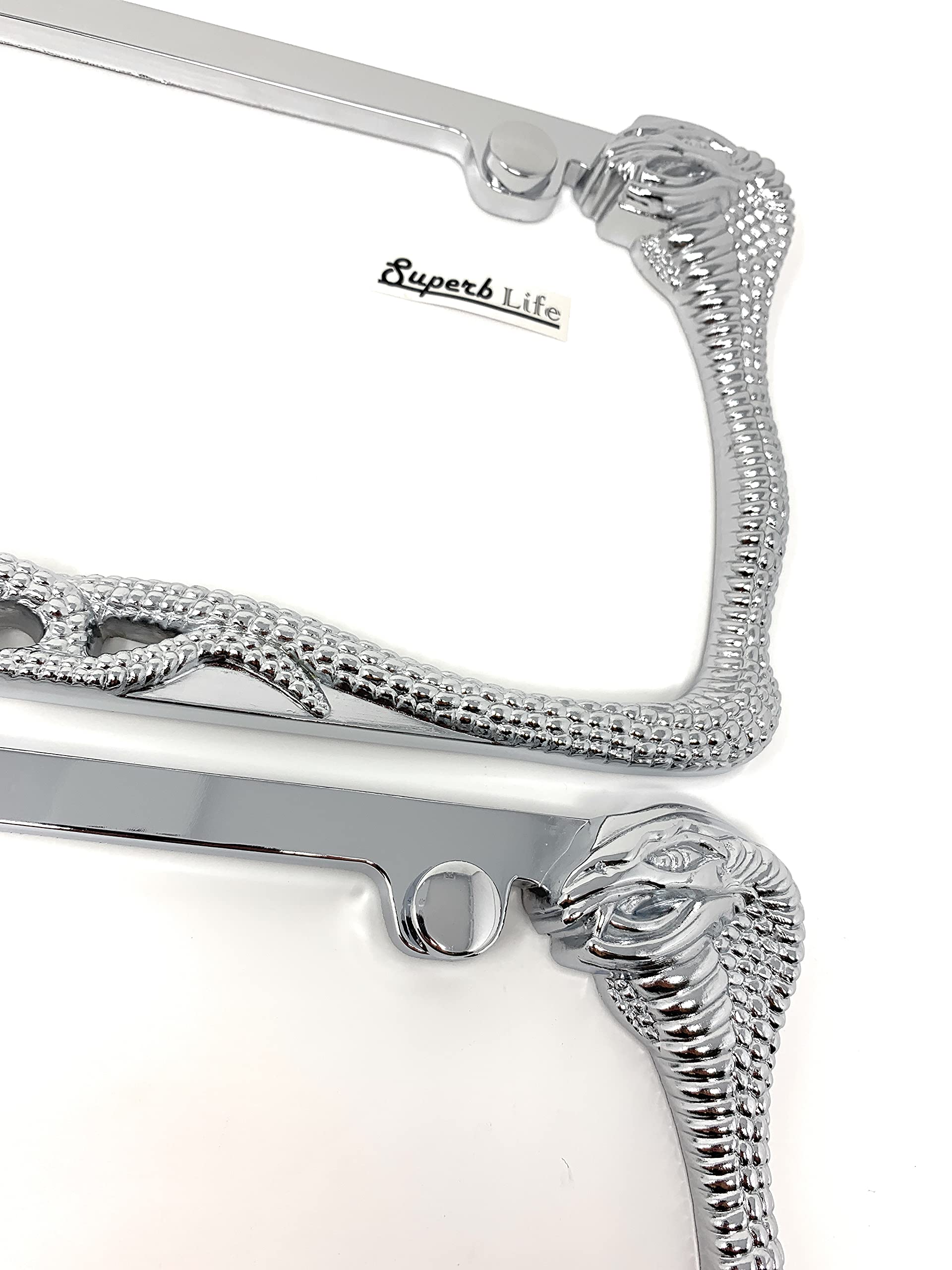 Amazon.com: Cobra Snake Fits Chrome Polished Metal License Plate
