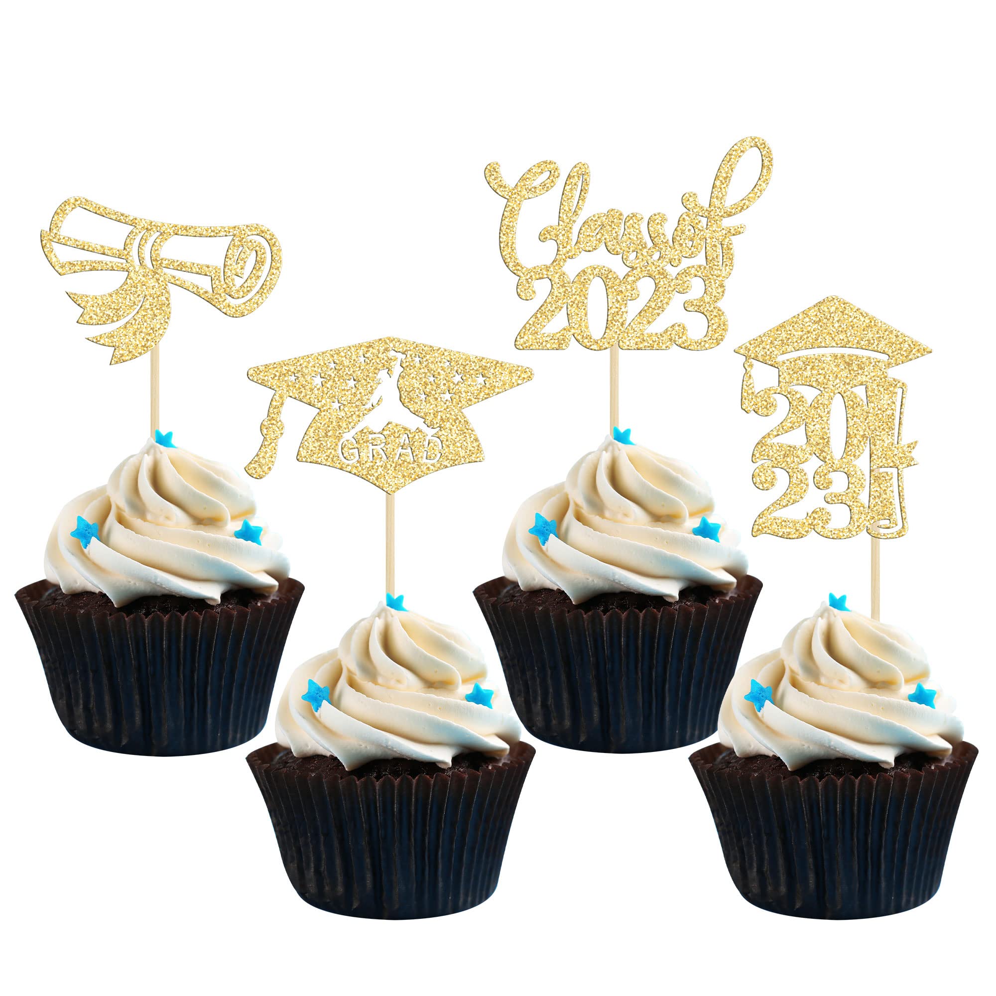 SYKYCTCY Lot De 24 Décorations à Paillettes Pour Cupcakes