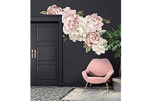 Murwall Floral Peonies Wall Decal - Vivid Peony Bouquets & Blossoms -...