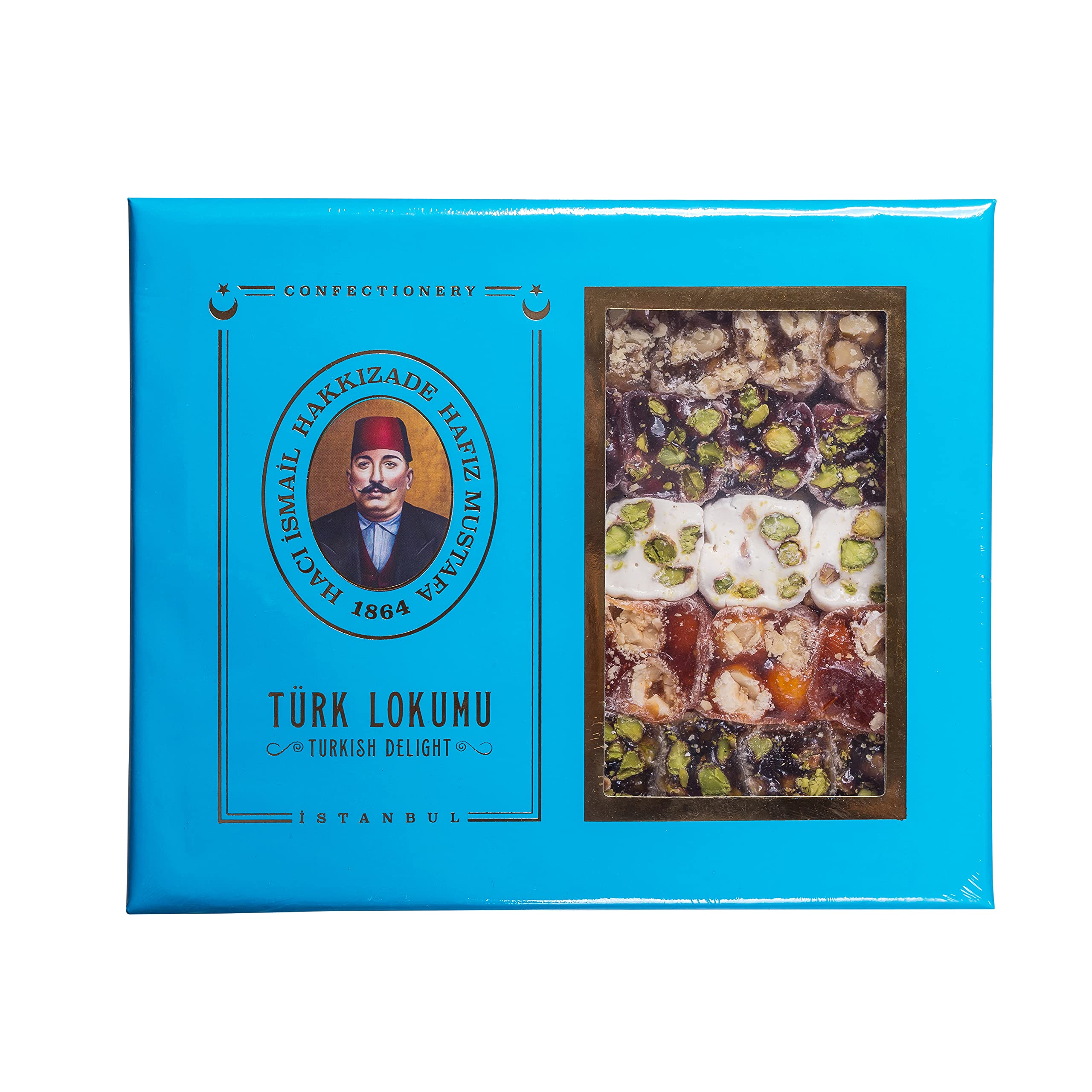 Hafiz Mustafa 1864 Istanbul, Turkish Delight, Dessert Snacks, Pistachio, Hazelnut, Walnut, Fig, Orange, Pomegranate, Kiwi, Honey, Milk - Turkish Sweets Tray Gift Ideas for Birthday, Christmas