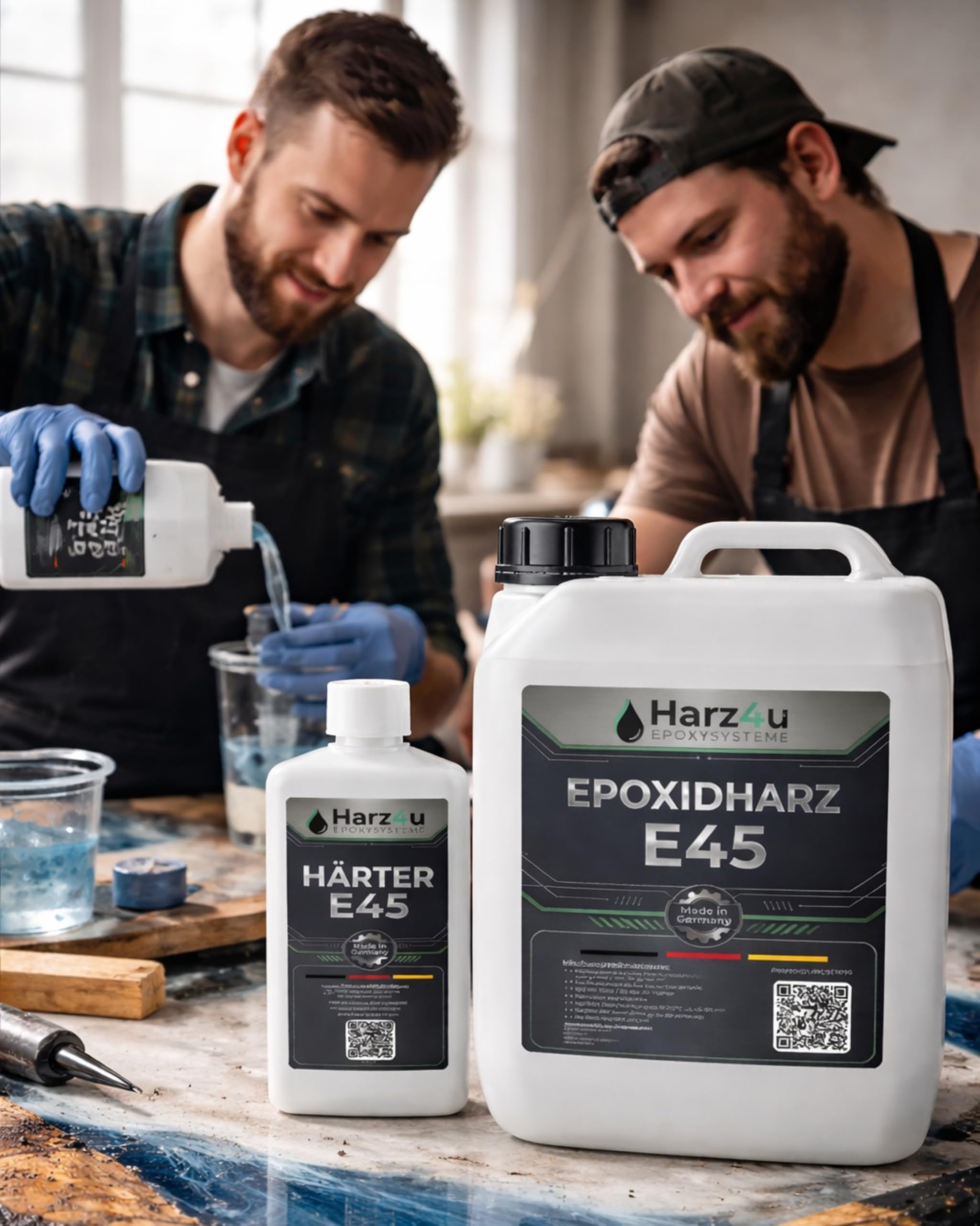 Fair MP-Chem Epoxidharz Set - 3kg Set – Transparentes Resin Gießharz mit Härter – Epoxy Resin für Holz, Kunstharz Gießen & Bastelprojekte