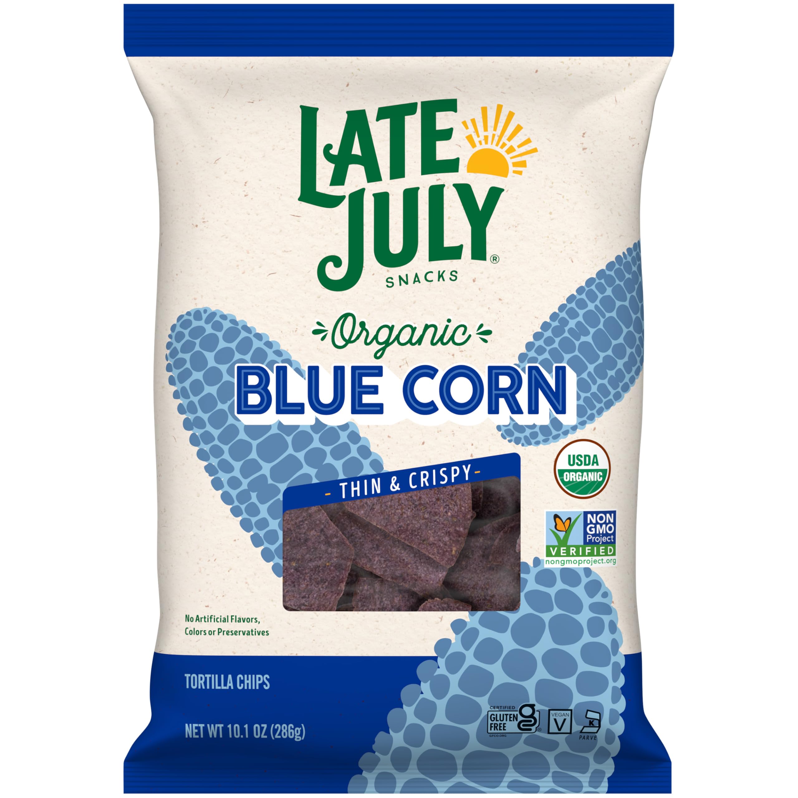 Late July Blue Corn Organic Tortilla Chips, 10.1 Oz Bag