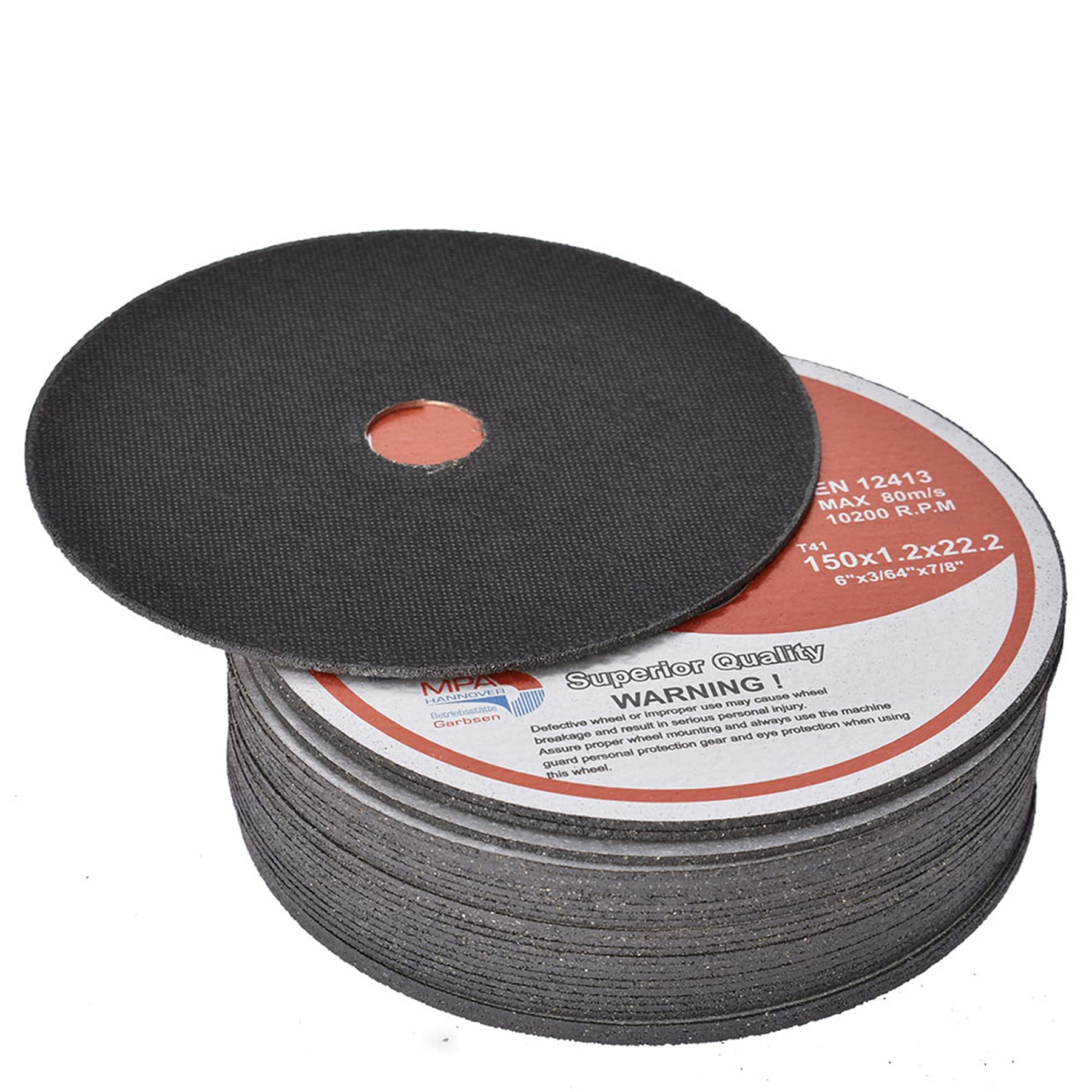 ALL-CARB Paquete de 100 ruedas de corte de metal y acero inoxidable de 6 pulgadas x 0,045 pulgadas x 7/8 pulgadas, disco de corte de metal fino apto para amoladoras angulares