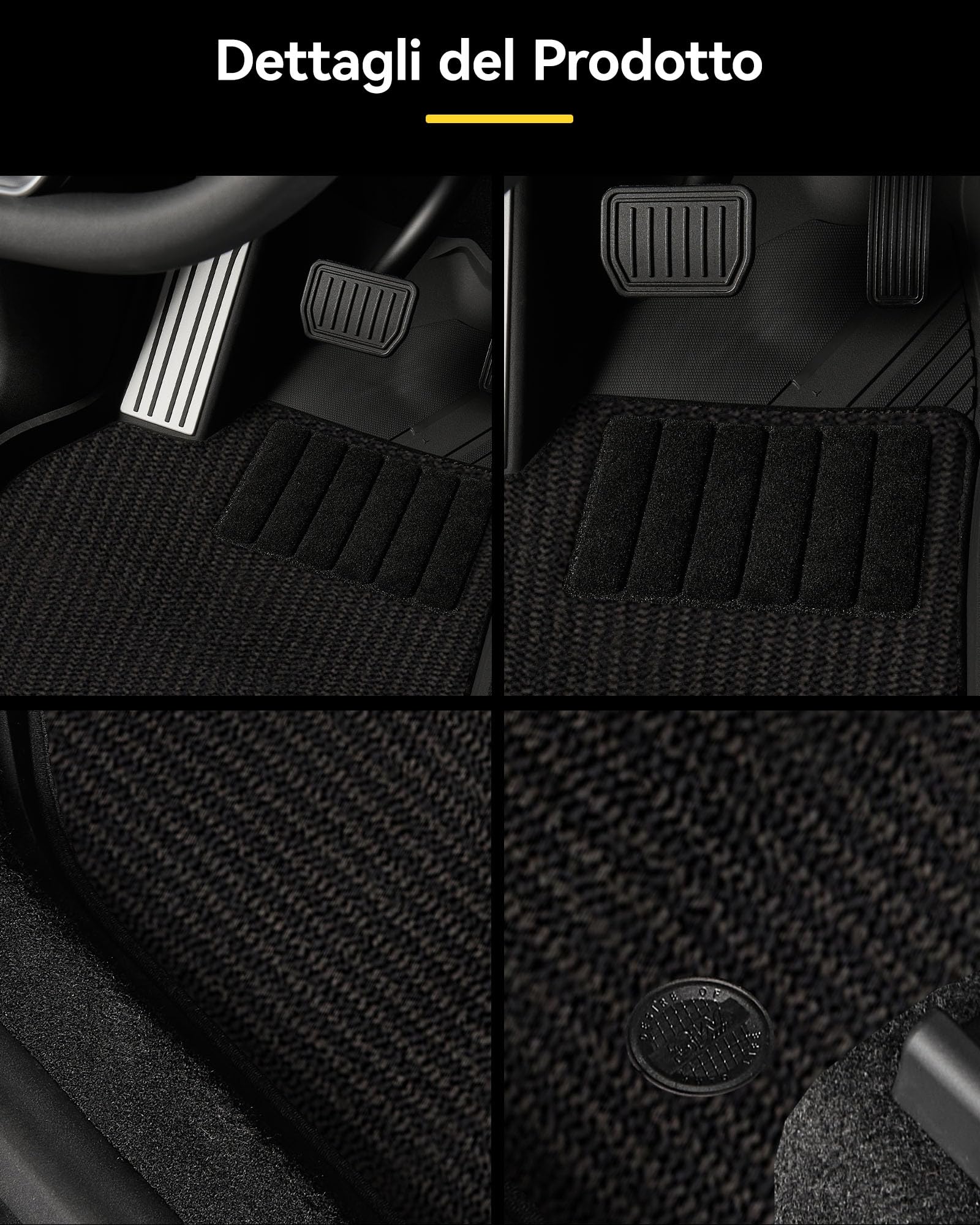 3W Set 10 di Tappetini per Tesla Model Y Juniper 2025 2026(Non per New Standard 2026) in Thorex™ (Inclusa Moquette) e Tappeti per Bagagliaio, Resistente e Tappeto Bagagliaio in TPE Antiscivolo