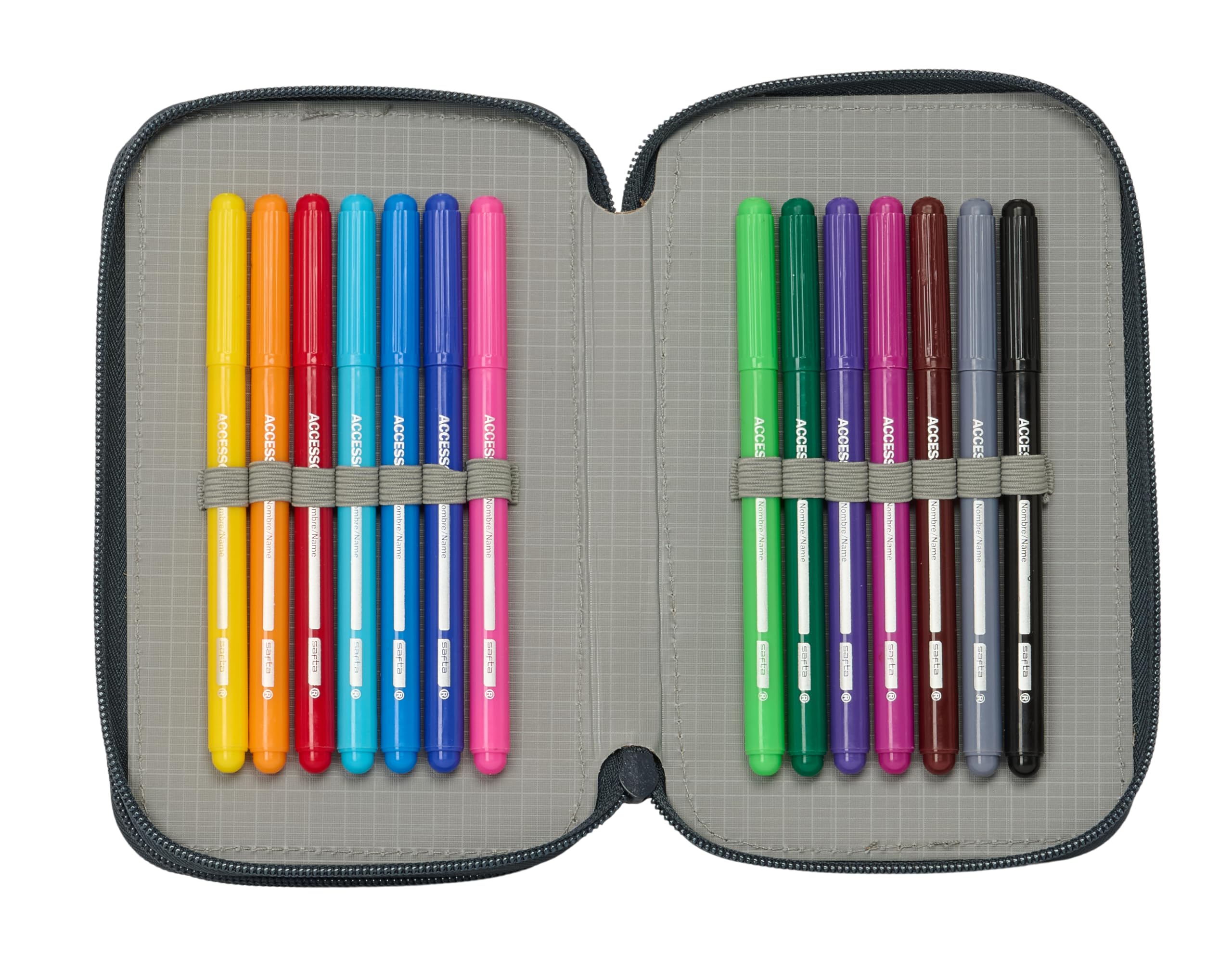 Real Madrid Attrezzature 25/26 - Astuccio scolastico con 37 utensili inclusi, astuccio per bambini, ideale per bambini dai 5 ai 14 anni, comodo e versatile, qualità e resistenza, 12,5 x 5,5 x 19,5 cm