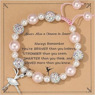 Dance Recital Gifts for Women, Dancing Sparkle Pink Dance Bracelet for Dance Lover Team, Ballerina Gift for Ballet Dancer, Dancing School Competition Gifts for Ballet Friends Mate