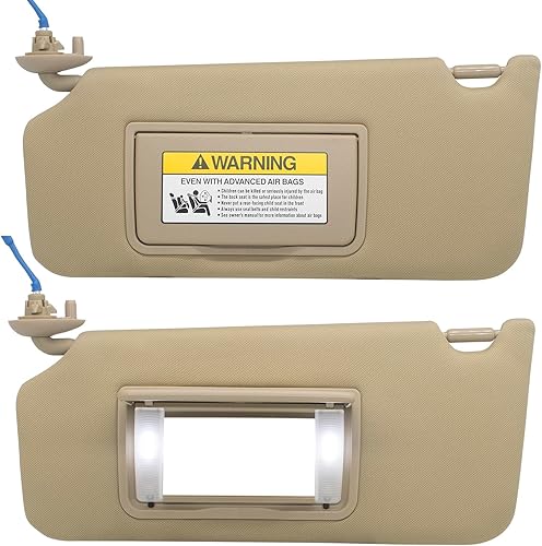 Miniatura 6 de Reemplazo de visera solar del lado izquierdo del conductor compatible con Honda Accord 2008 2009 2010 2011 2012 2013 2014 2015 2016 con luz LED de