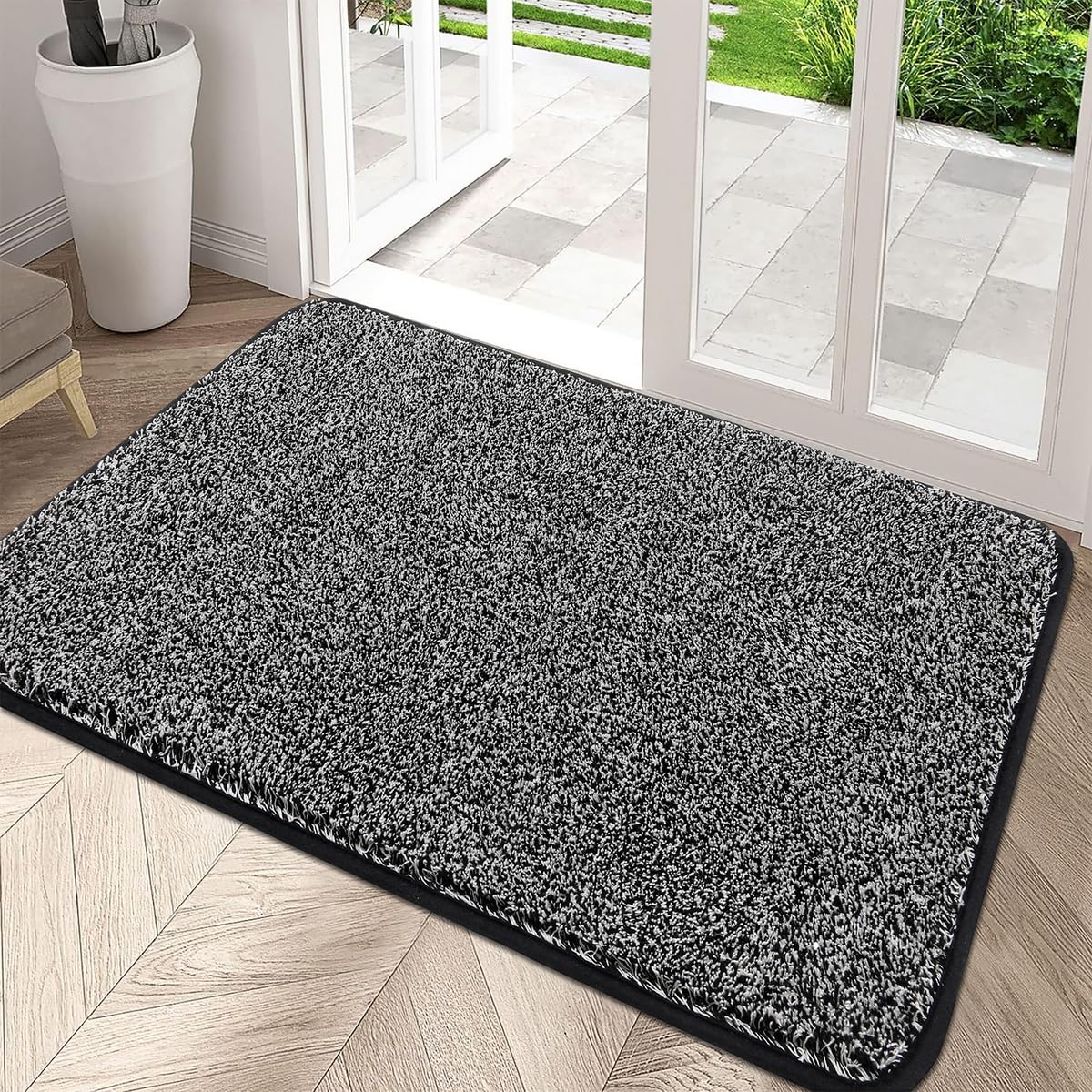 Pauwer Zerbino assorbente per interni ed esterni, 90 x 150 cm, a basso profilo, antiscivolo, per ingresso