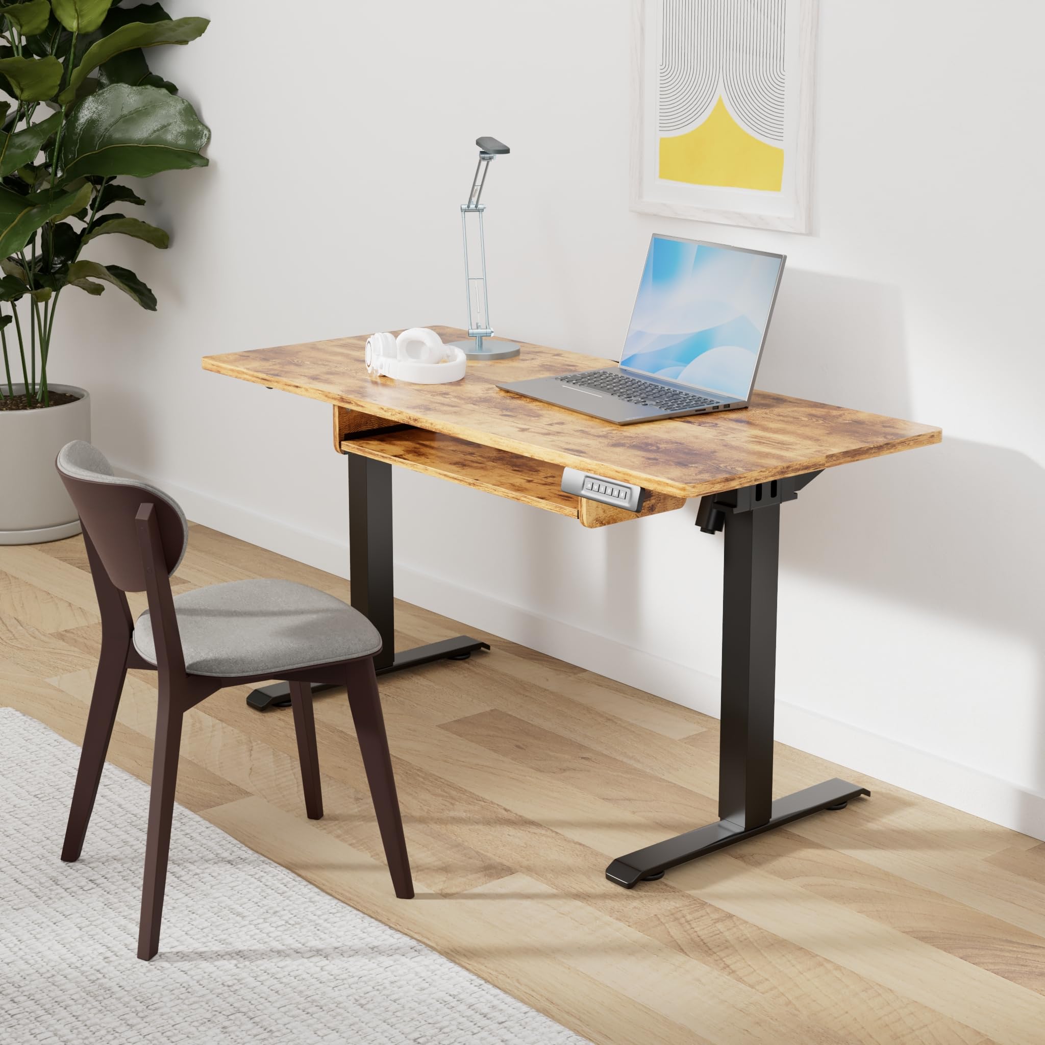 Marsail Elektrischer Höhenverstellbarer Schreibtisch 120x60 Cm – Steh-Sitz-Tisch Mit 4 Speicherplätzen