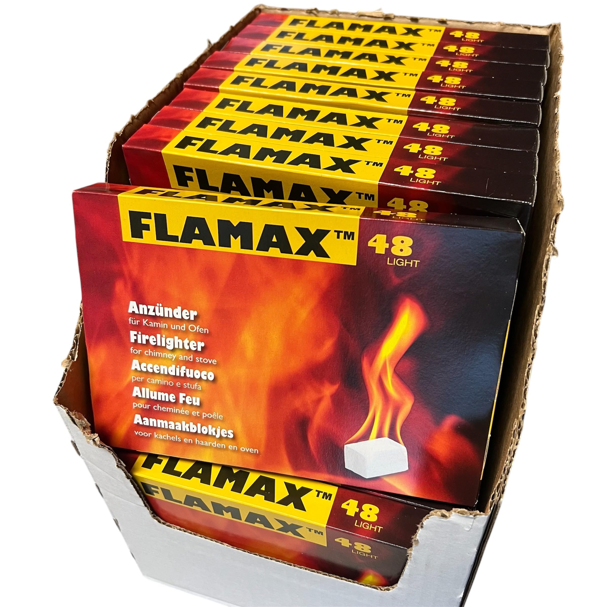 Kohleanzünder 2304 Stück Anzündwürfel Ofenanzünder Kaminanzünder + 1x Kühlschrankmagnet, Anzünder für Grill, Kamin, Ofen, Holzofen (48x 48Stück) Kohlenanzünder