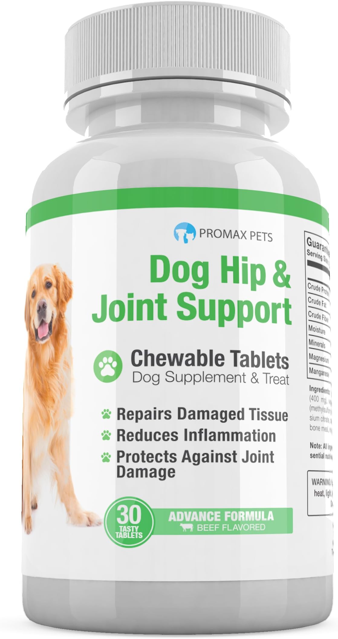 Glucosamine for Dogs, 30 Tasty Tablets Hip and Joint Supplement with Glucosamine, Chondroitin, MSM, and Beef liver, Premium Joint Relief for Dogs, Made in the USA