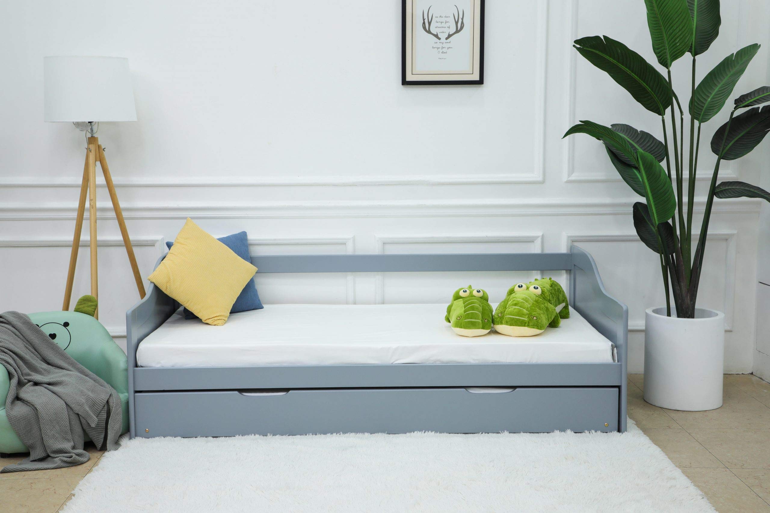 Buy Kamco Day Bed/Guest Bed Grey Oak Wood with 2x Single Beds Wooden