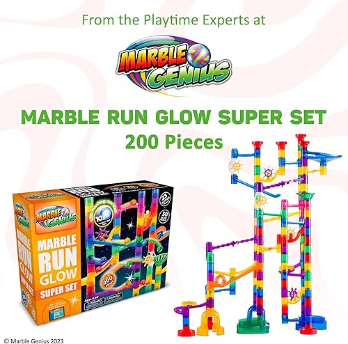 Miniatura 2 de Marble Genius Glow Marble Run Super Set - 200 piezas completas + aplicación de instrucciones gratuita y manual de instrucciones a todo color