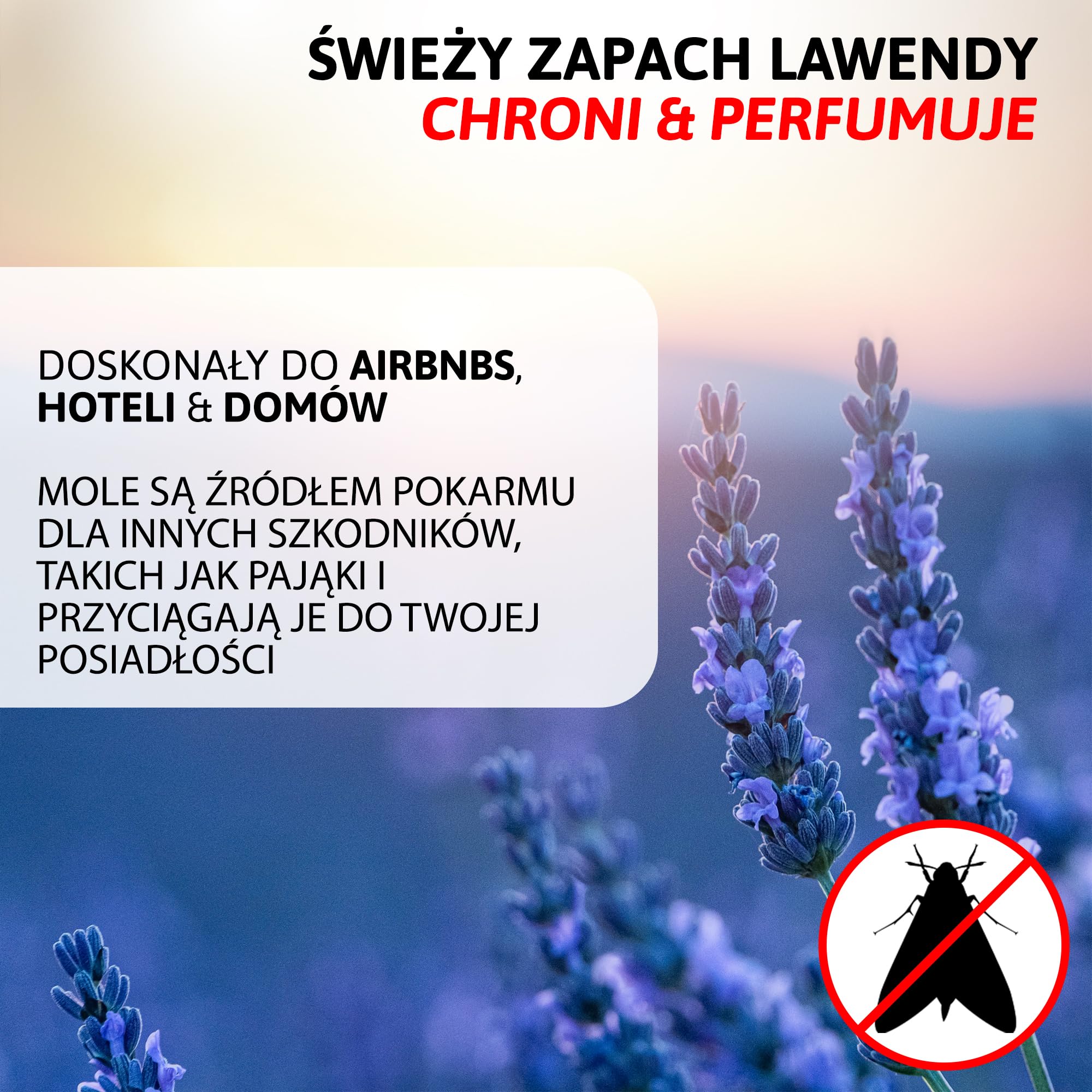 Aviro Zawieszka na Mole, Ochronna Zawieszka przeciw Molom Odzieżowym, Naturalny Zapach Lawendy, Bardzo Skuteczna, Łatwa w Użyciu Pułapka na Mole do Szafy, Lawendowe Zawieszki przeciw Molom, 4Pack