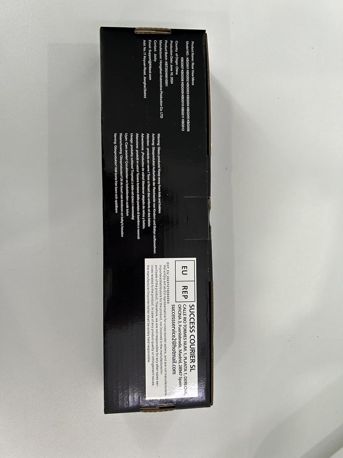 Kitbest Rear View Mirror, 300mm Wide Angle Rearview Mirror Clip on Car Original Mirror, Flat Panoramic Auto Mirror to Eliminate Blind Spot Effectively for Cars SUV Trucks 300 x 79mm White