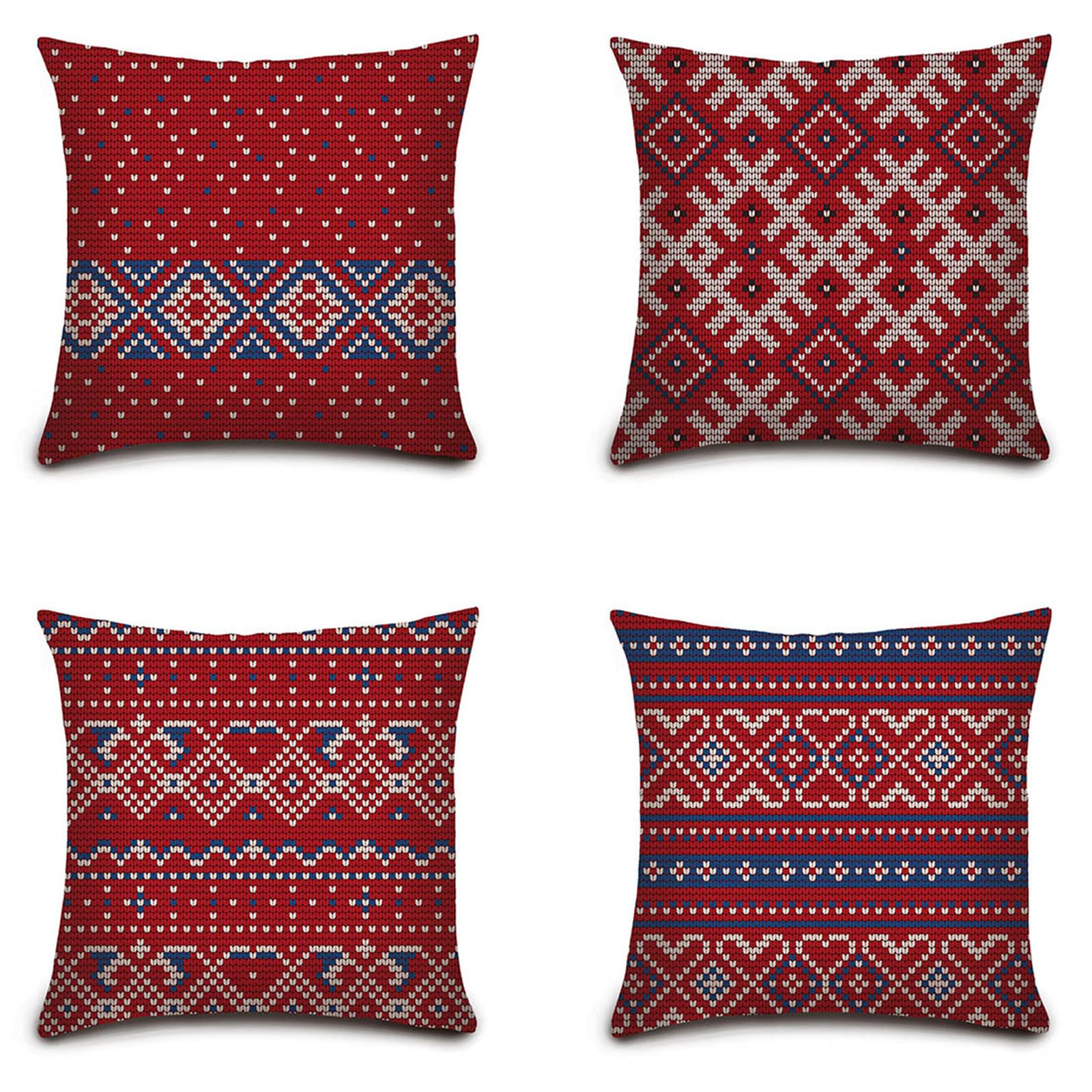 Housses de coussin 45x45cm en lin de qualité supérieure rouge