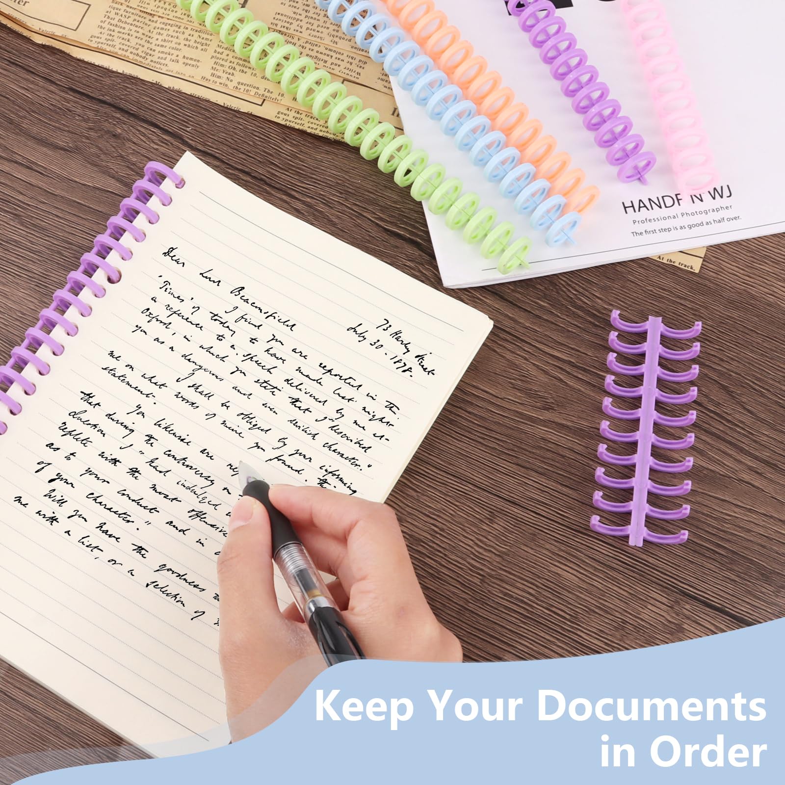 15 Spirali Plastica Per Rilegatura - 30 Anelli - Multicolore - Per A4/B5/A5 - Foto 6