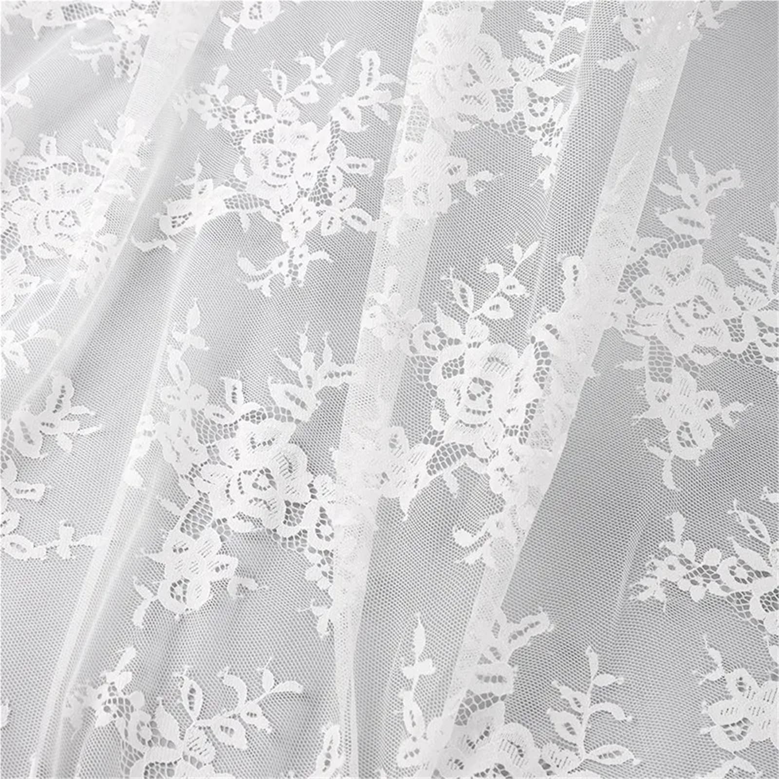 Polyester-Chiffon, Spitzenstoff 150 cm x 3 Meter Polyester(Black)