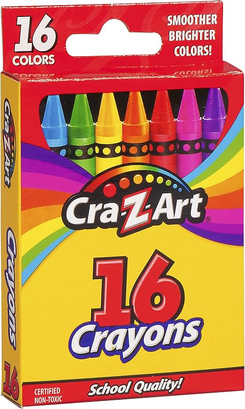 16ct Crayons, Back to School Supplies, Box of Crayons for Creative Drawing Fun, Ages 3 and Up