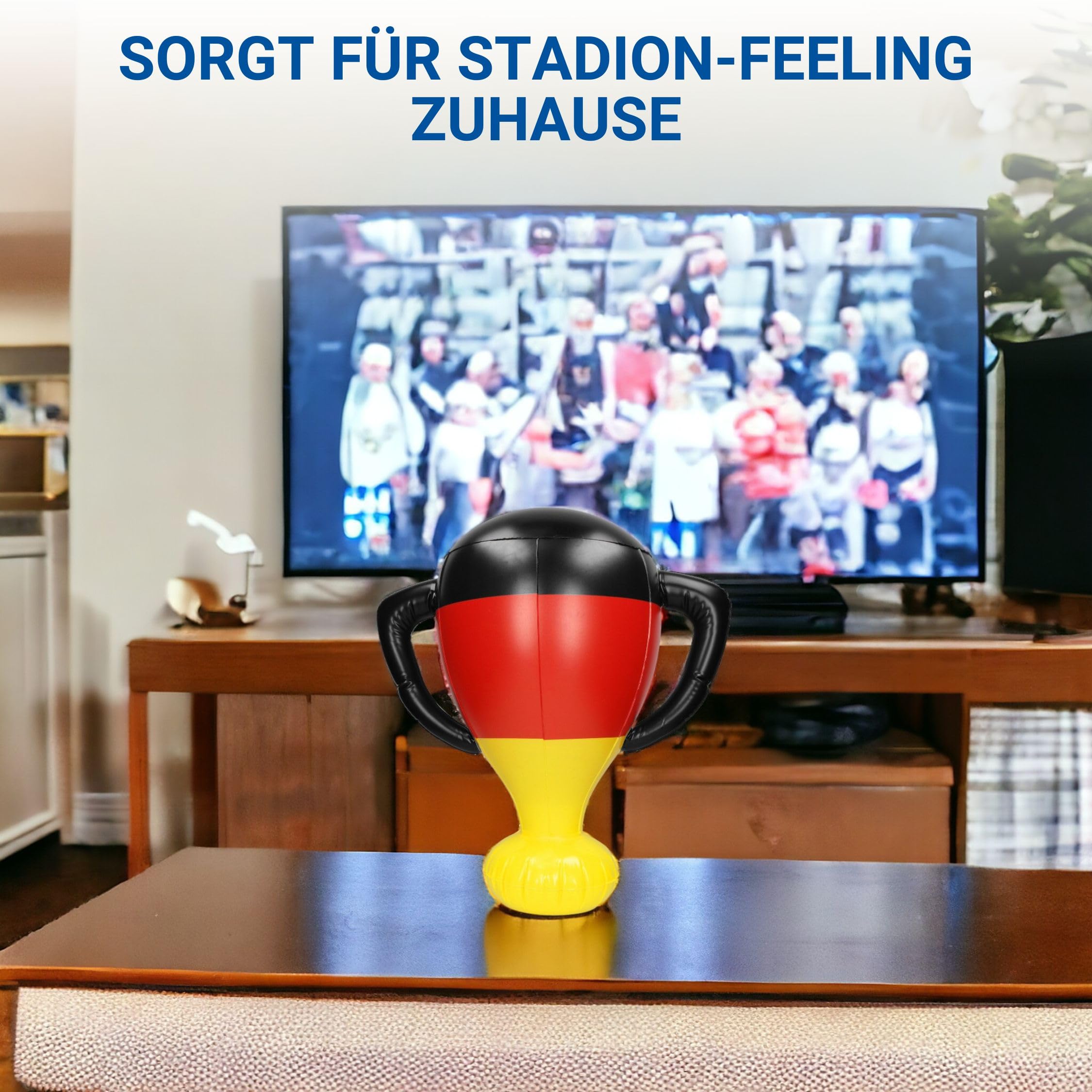 elasto PROMOTION FOR LIFE Nadmuchiwany puchar w kolorach Niemiec – artykuł dla fanów Mistrzostw Europy w piłce nożnej – idealny na stadion, kolor: kolory niemieckie