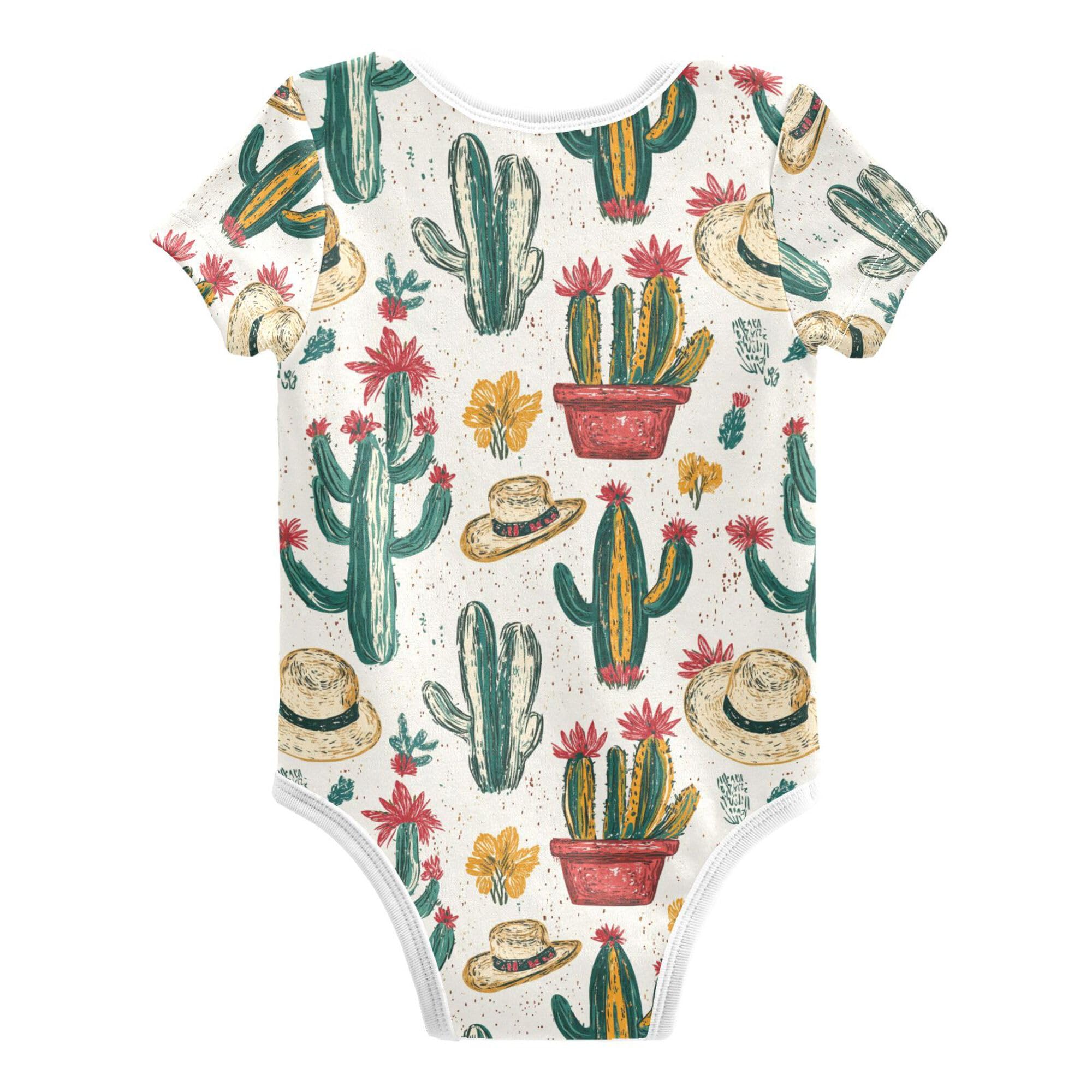 Western Cowboy Boho Cactus Baby Boy Clothes Soft Cotton Girls Summer Clothes for Infant Girls First Birthday 9M