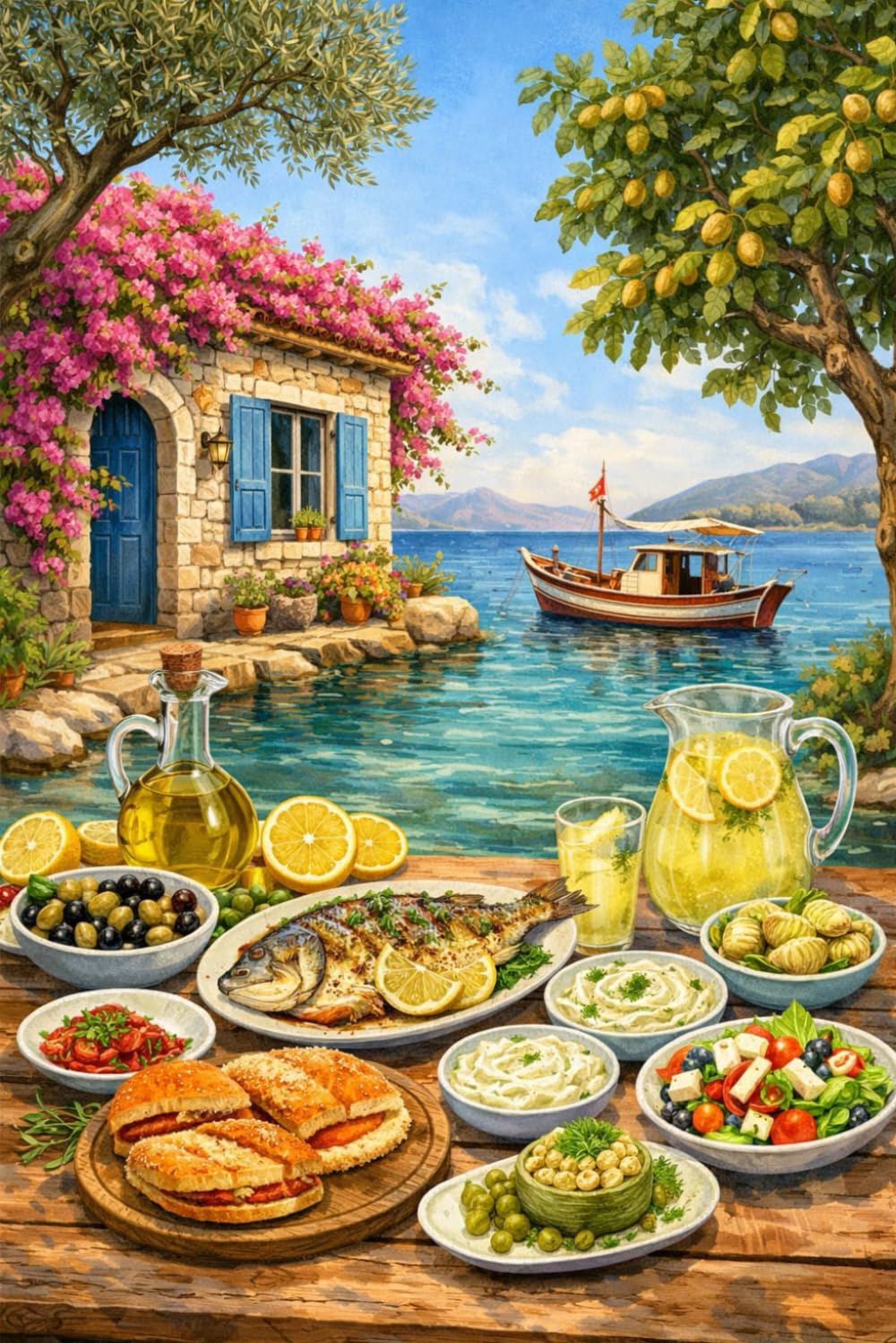 Traditional Aegean Cuisine: 52 Healthy Olive Oil Based Recipes from the Turkish Aegean and Mediterranean