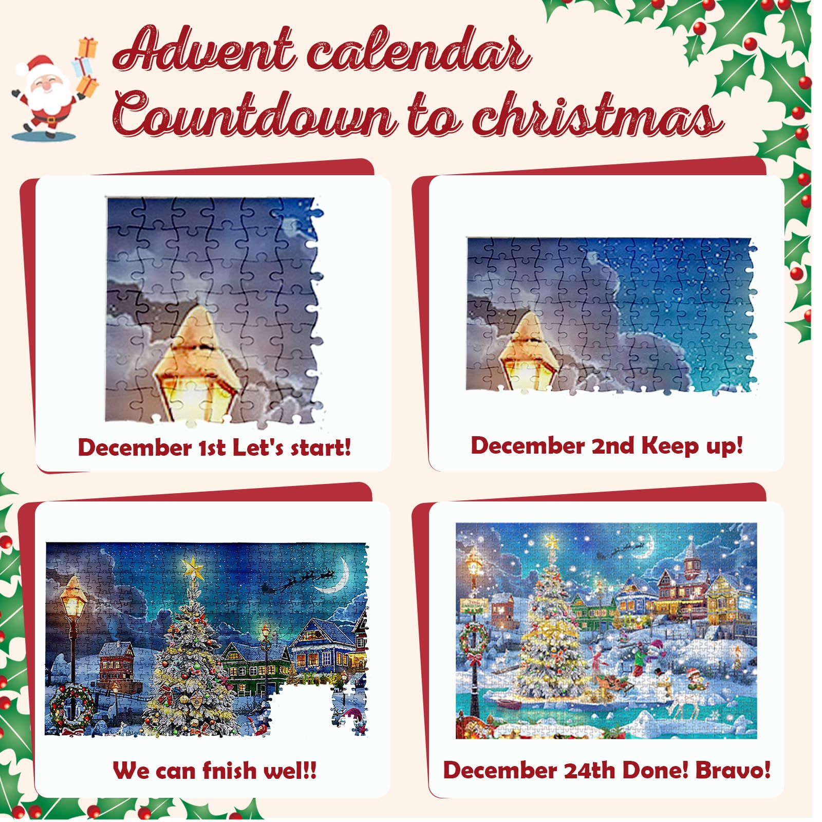 Puzzle Adventskalender 2025 - 24 Tage Countdown Bis Weihnachten