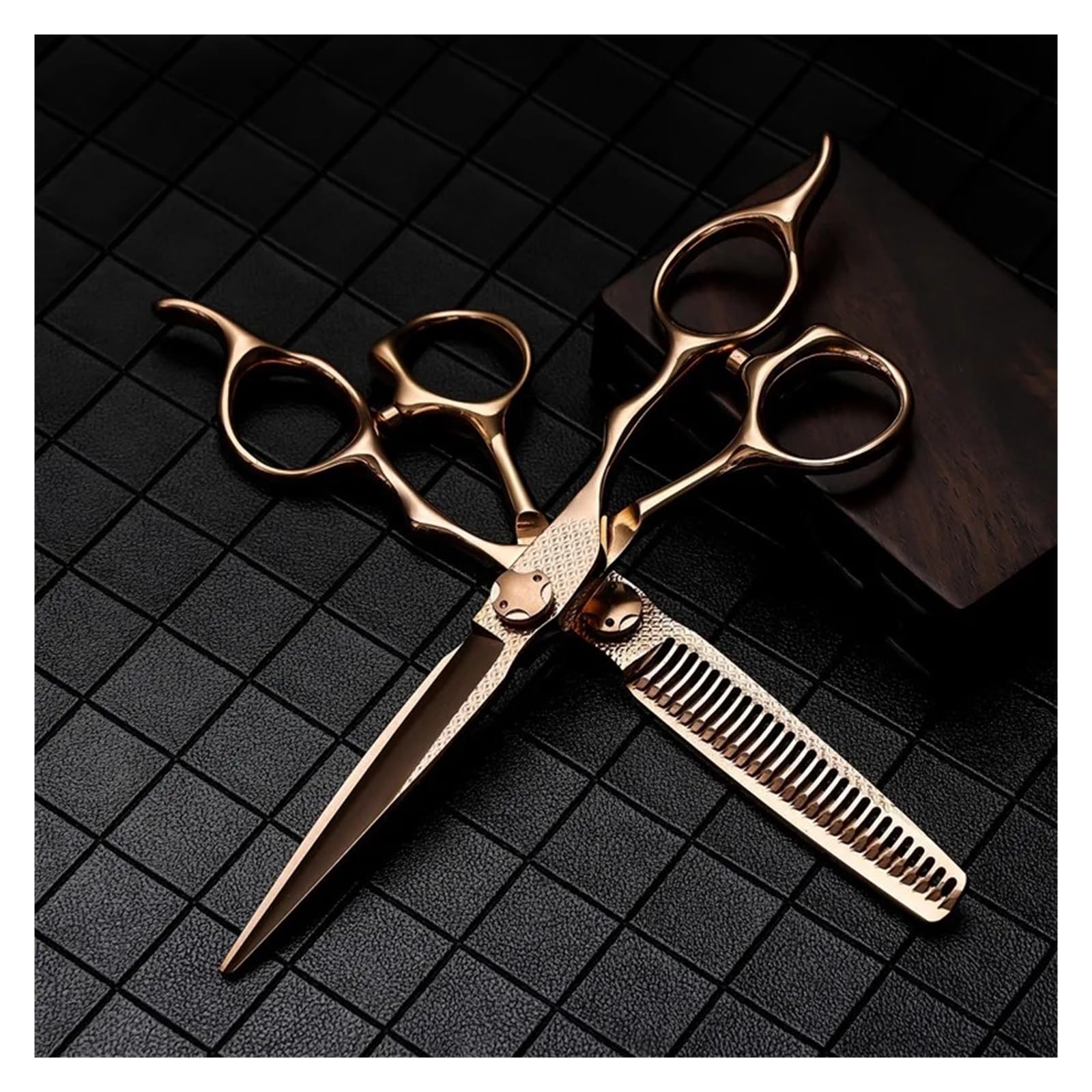 Tijeras de peluquería Tijeras de peluquería profesionales 6', tijeras entresacar dientes planos(Color 2)