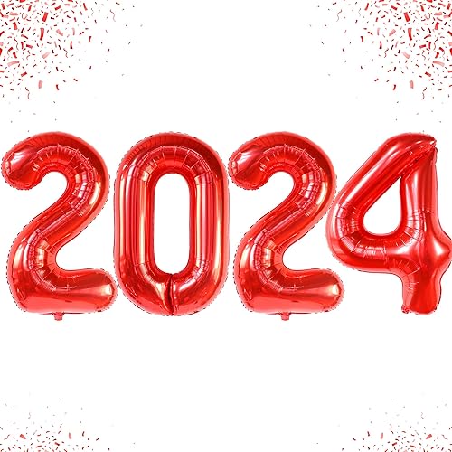 KatchOn, Red 2024 Balloons - Large, 50 Inch | Graduation Balloons, Graduation Decorations Class of 2024