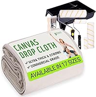 Vista 11 de GREEN LIFESTYLE Telas de lona multiusos de lienzo de algodón - Paño de caída para pintar, cubierta de piso, protección resistente para muebles