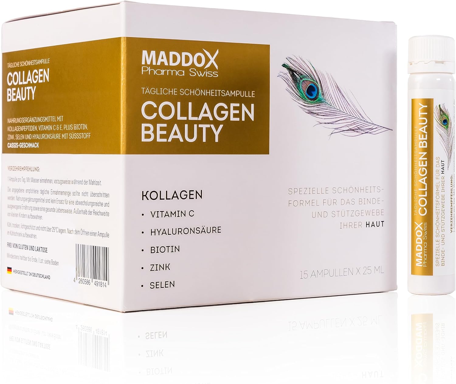 MADDOX Collagen Beauty Kollagen Trinkampullen hochdosiert 5000mg mit ...