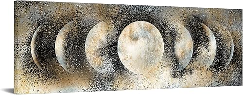 RnnJoile Lienzo decorativo para pared, diseño de fase lunar, póster de astrología, escena espacial, impresiones para decoración moderna del hogar y
