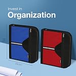 Merangue 1-½” O-Ring Zipper Binder, Polyester Binding Organizer, Stationery Binder with Front and Interior Pockets, School and Office Supplies, 500-Sheet Capacity, Assorted Colors