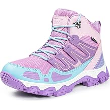R CORD Lace Up Kids Hiking Boots Waterproof Breathable with Anti-Slip Sole,Durable Ankle Support Outdoor Boots for Girls, Secure Lace Fit for School, Playground, Family Hikes, and Rainy Day Play