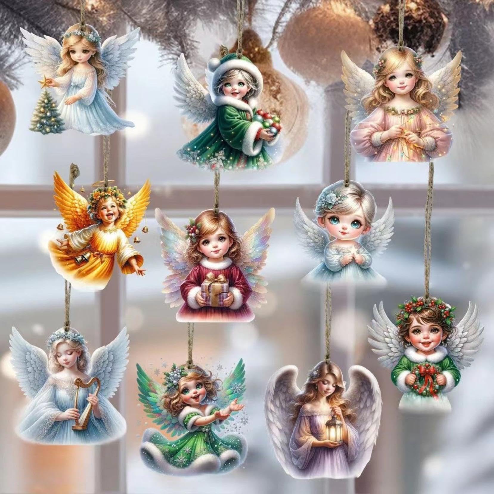 Amosfun 30 Mini Angeli Oro Per Albero Di Natale - Decorazioni In Plastica Da 6 Cm - Ideali Per Feste, Matrimoni E Addobbi Fai Da Te