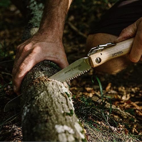 Miniatura 5 de Opinel Sierra plegable - Sierra plegable de acero al carbono para jardinería y campamento con mango de madera de haya