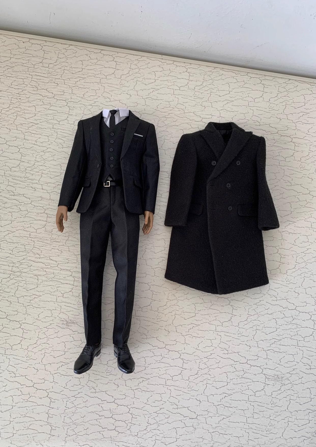 Ensemble de costume pour figurine 1/6 manteau noir de PDG complet