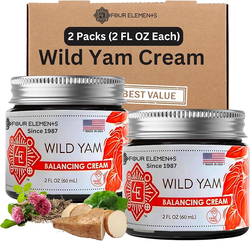 Four Elements Wild Yam Balancing Cream 2x2oz | Organic Yam Root for Women
