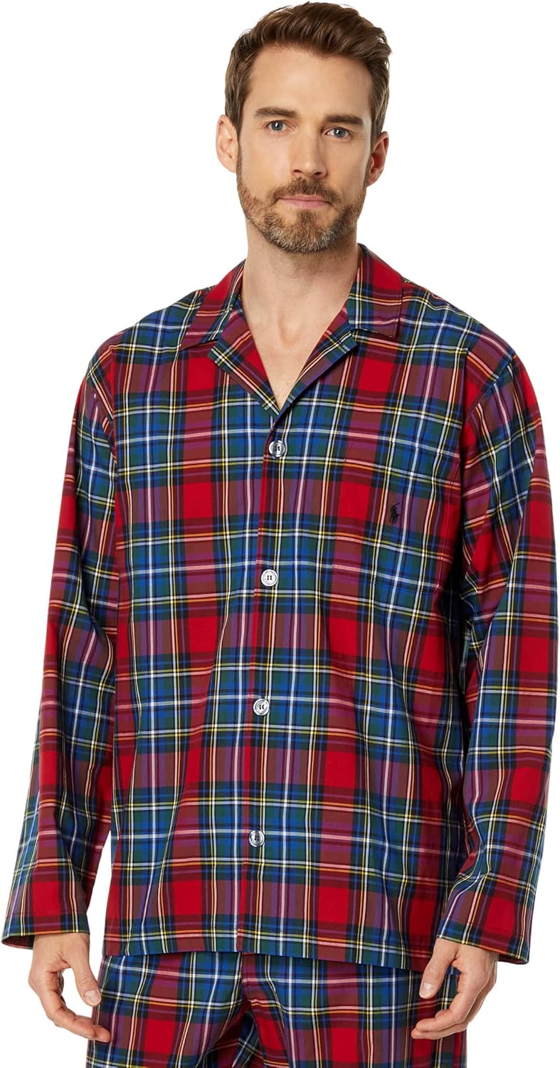 POLO RALPH LAUREN Men's Printed Woven Long Sleeve Pajama Set, P562F2, Bistro Plaid, S