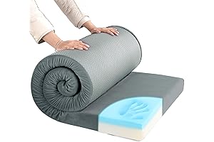 HOMBYS Memory Foam Roll-Up Portable Camping Mattress for Guest Bed