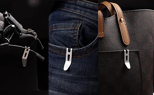 Miniatura 4 de Clip de bolsillo de transporte profundo, clip de suspensión multiusos para llaves, linternas, cuchillos suizos del ejército - acero inoxidable,