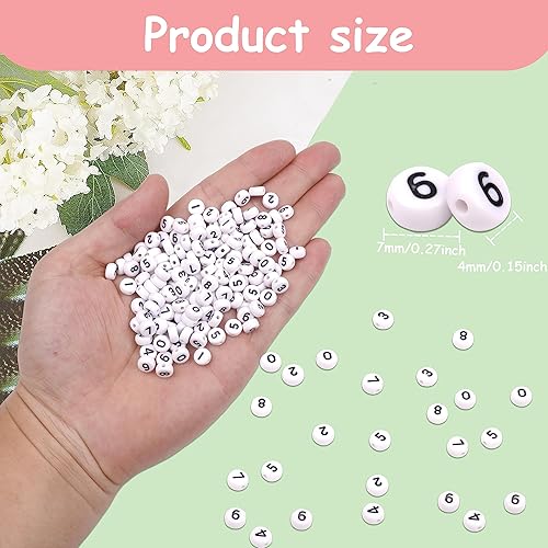Miniatura 4 de 300 cuentas de letras Z de 0.157 x 0.276 in, cuentas blancas del alfabeto de forma redonda acrílica, cuentas sueltas para pulseras con nombre,