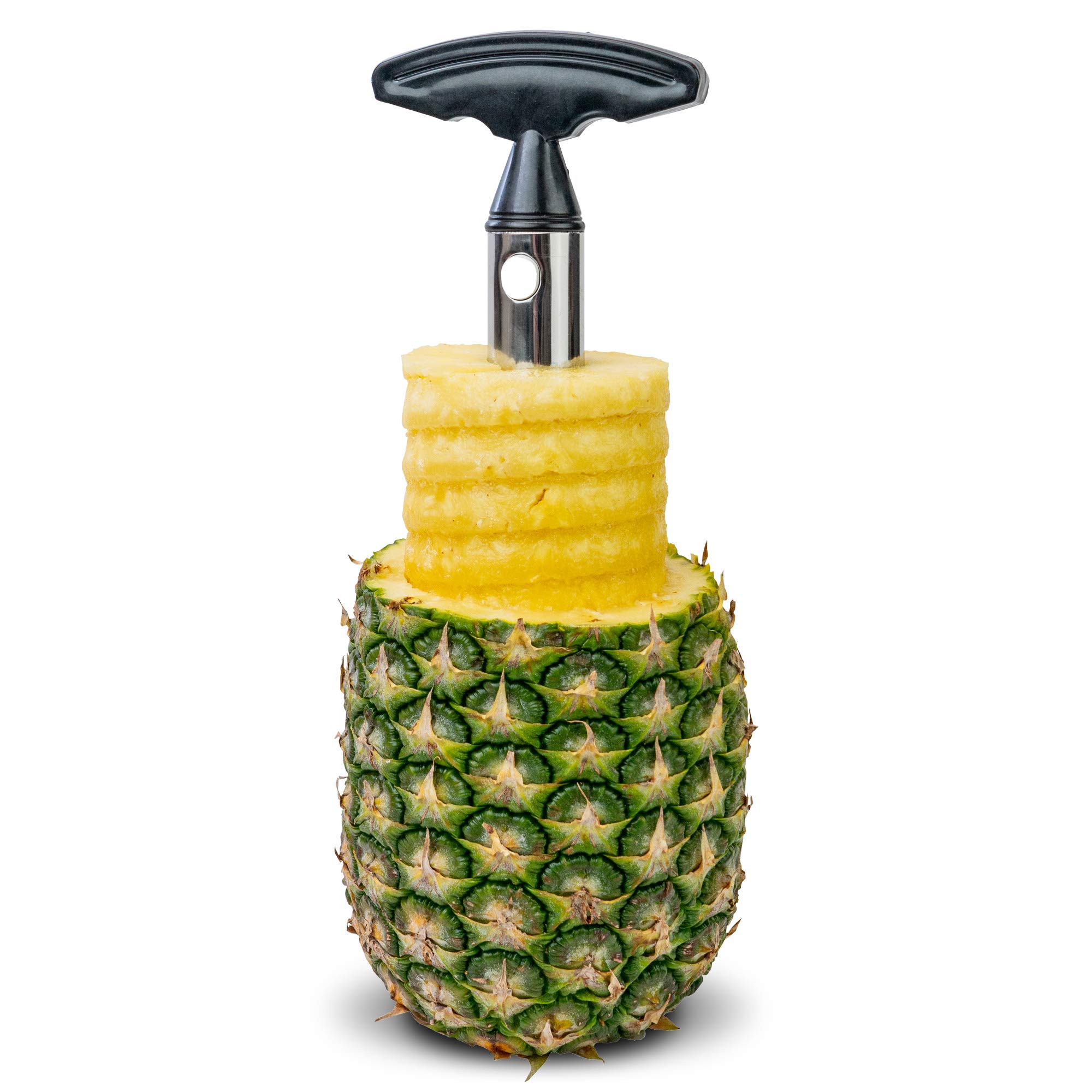 Pineapple Stainless Steel Corer, Stem Remover Pillar Extractor Tool, by Exultimate (Yellow)